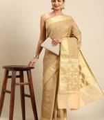 Green colour art silk women's  saree with blouse piece