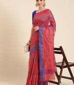 White colour silk blend women's  saree with blouse piece