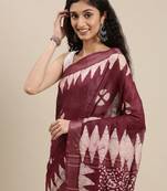 Purple colour cotton women's  saree with blouse piece