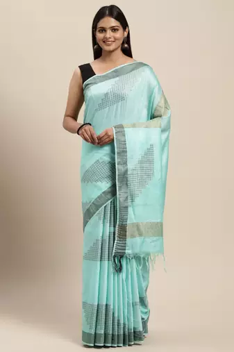 Blue colour art silk women's  saree with blouse piece