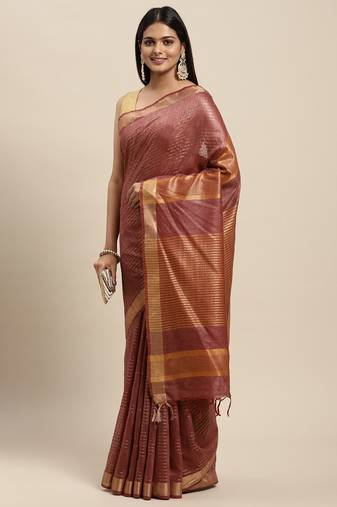 Maroon colour art silk women's  saree with blouse piece