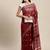 Maroon colour organza women's  saree with blouse piece