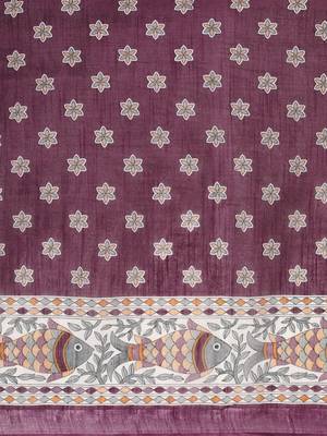 Purple colour liva women's  saree with blouse piece 4