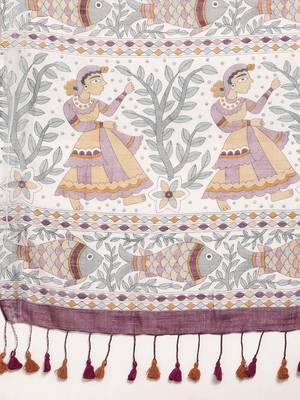 Purple colour liva women's  saree with blouse piece 5