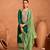 Green silk semi stitched suite with embroidery work 