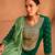 Green silk semi stitched suite with embroidery work 