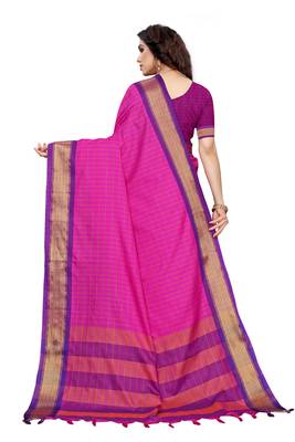 Pink Woven Faux Banarasi Art Silk Sarees 4