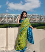 Green Printed Cotton Cotton Sarees