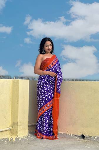Blue Printed Cotton Cotton Sarees