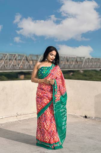 Pink Printed Cotton Cotton Sarees