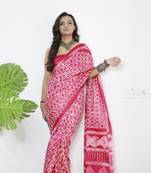 Red Printed Cotton Cotton Sarees