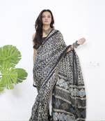 Black Printed Cotton Cotton Sarees