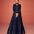 Navy blue anarkali semi stitched Pakistani suite with heavy Embroidery work in Georgette fabric