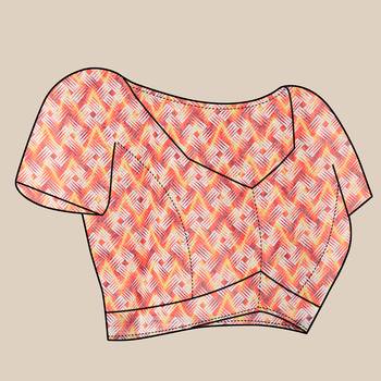 Grey Printed Linen Linen Saree 5