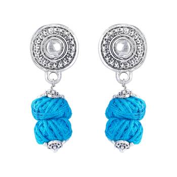 Oxidized german silver key hole beaded necklace set with cotton adjustable thread for women and girls. 4