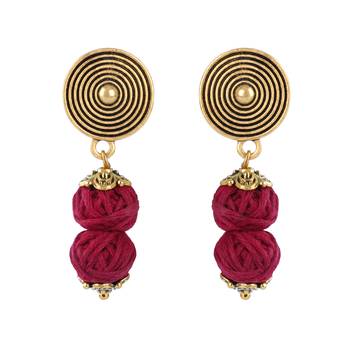 Gold plated oxidized german ganesha beaded necklaces set with adjustable thread for women and girls. 4