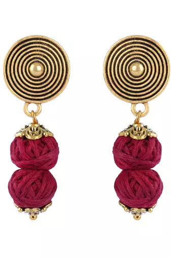 Gold plated oxidized german ganesha beaded necklaces set with adjustable thread for women and girls.