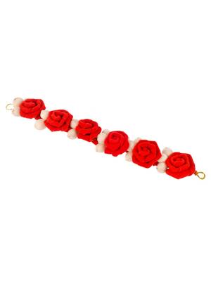 Women red & gold toned embellished hair accessory set 3