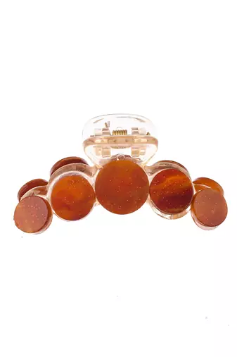 Red & brown set of 3 claw clips