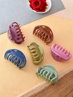 Set of 6 multi colored claw clips 1