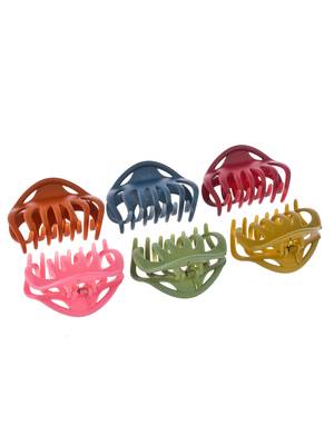 Set of 6 multi colored claw clips 2