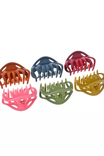 Set of 6 multi colored claw clips