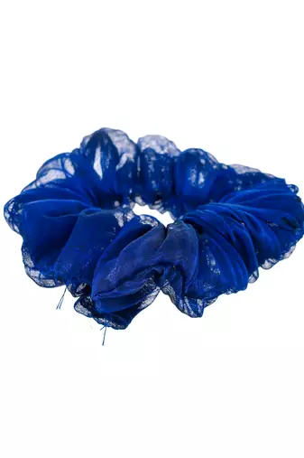 Set of 5 multi colored organza scrunchies ponytail holders
