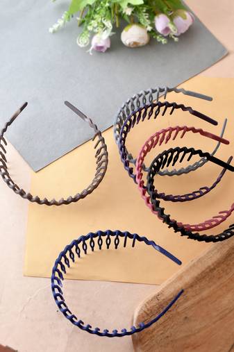 Set of 6 multi colored zig zag hairband