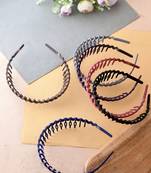 Set of 6 multi colored zig zag hairband