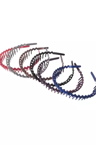 Set of 6 multi colored zig zag hairband
