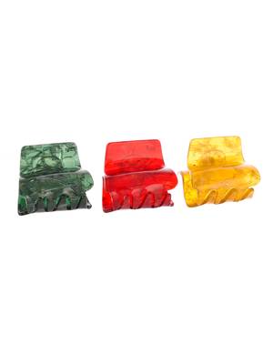Set of 3 multi colored claw clips 2
