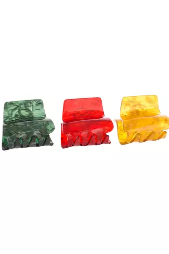 Set of 3 multi colored claw clips
