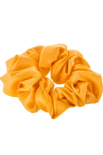 Set of 4 multi colored satin scrunchies ponytail holders