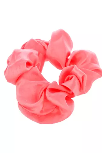 Set of 4 multi colored satin scrunchies ponytail holders