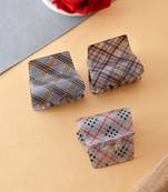 Set of 3 multi colored claw clips