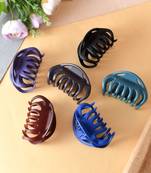 Set of 6 multi colored claw clips