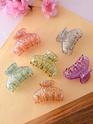 Set of 6 multi colored claw clips 1