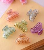 Set of 6 multi colored claw clips
