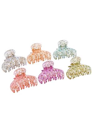 Set of 6 multi colored claw clips 2