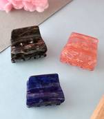 Set of 3 multi colored claw clips