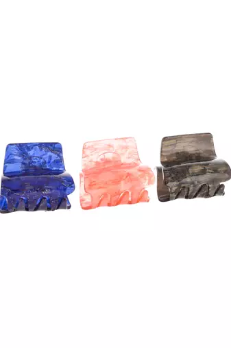 Set of 3 multi colored claw clips