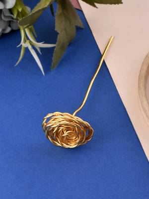 Women gold toned hair stick accessory 1