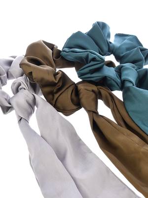 Women multicolored set of 3 scarf hair scrunchies ponytail holders 2