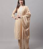 women kurta and trouser dupatta set chanderi modal butti
