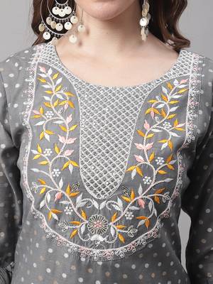  women kurta and trouser dupatta set chanderi modal butti 3