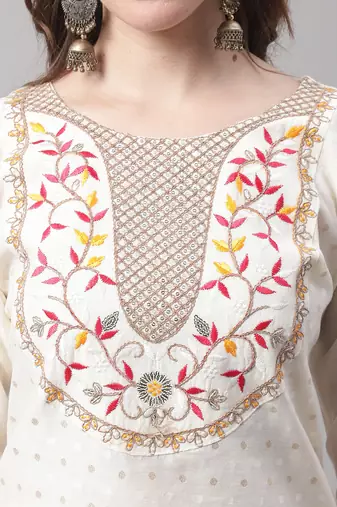  women kurta and trouser dupatta set chanderi modal butti