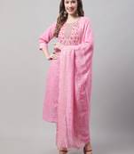  women kurta and trouser dupatta set chanderi modal butti