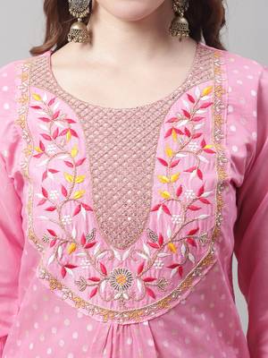  women kurta and trouser dupatta set chanderi modal butti 3