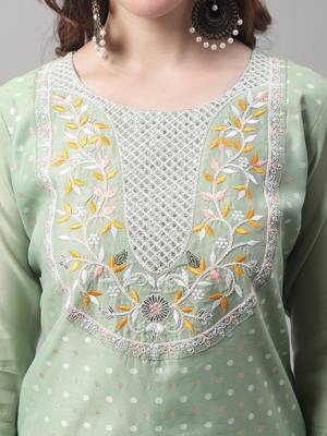  women kurta and trouser dupatta set chanderi modal butti 3