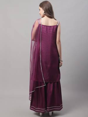  women silk blend kurti sharara set 2